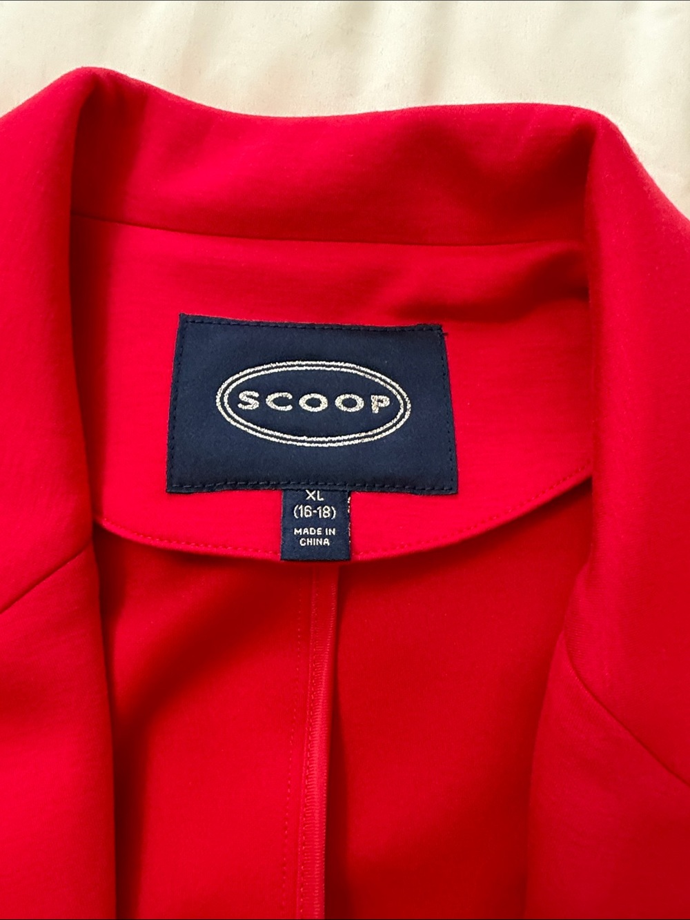Women's Red Open-Front Blazer Jacket - Picture 3 of 5